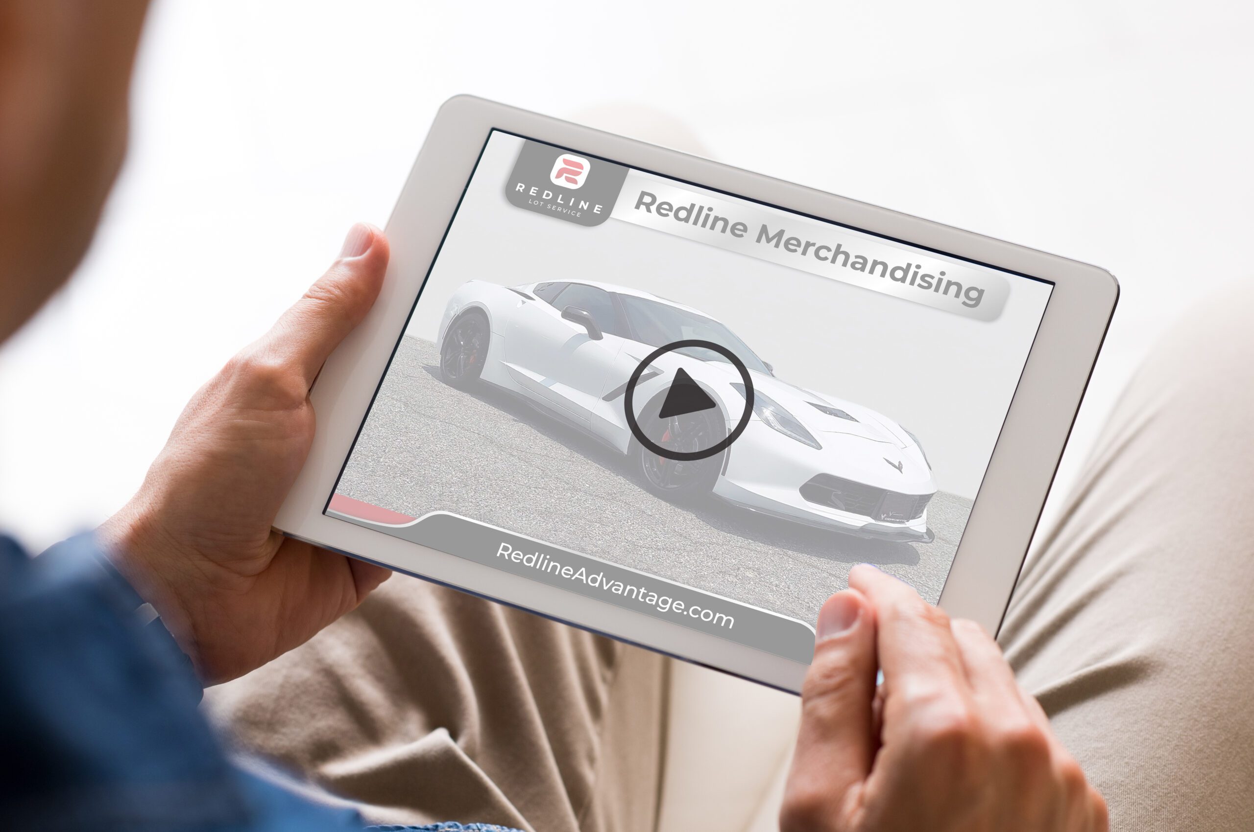 Redline customer using tablet